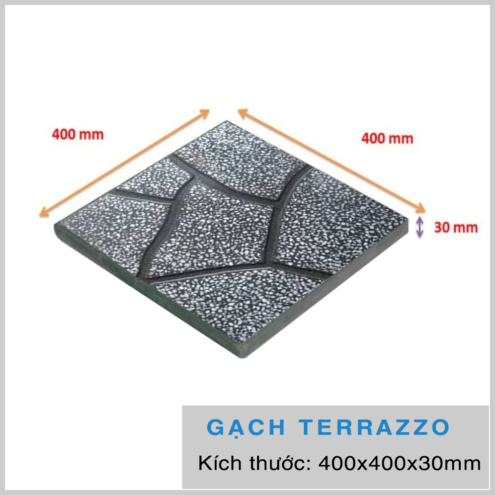 Gạch lát vỉa hè SA-TZ-02 | Gạch Terrazzo Sako Việt Nam | Gạch Terrazzo Đá Rối Lát Sân [ Giá bán theo viên & m2 ]