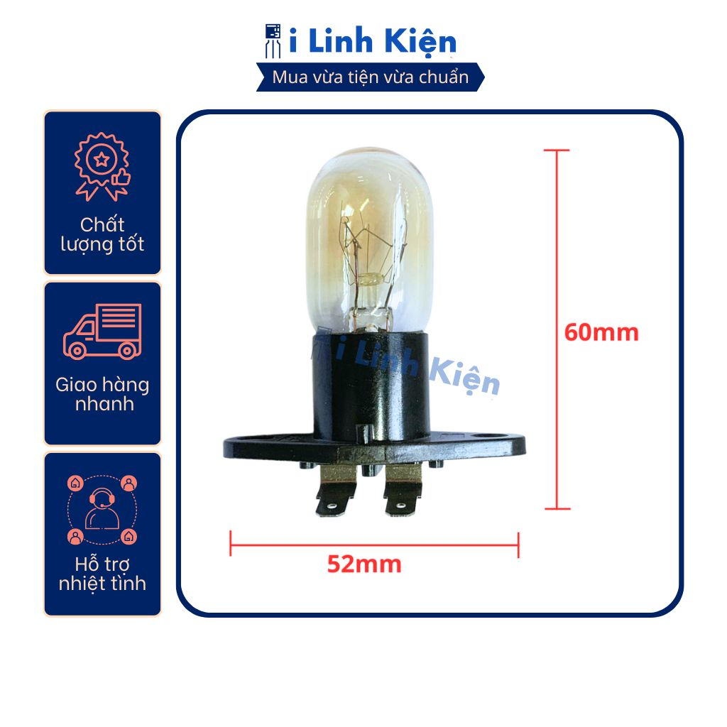 Bóng đèn lò vi sóng 25W 20W 250V có đui đảm bảo chất lượng.