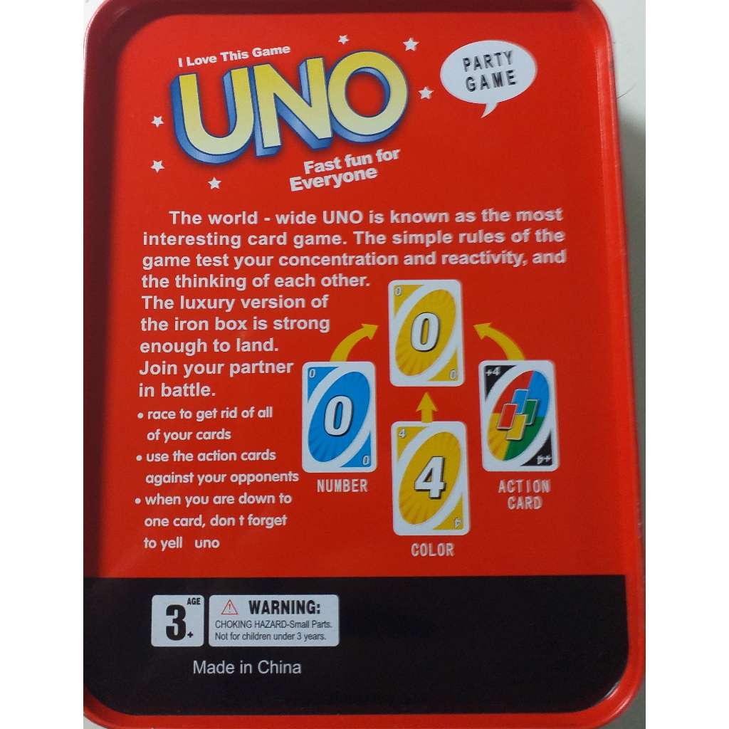 Hộp bài UNO bằng thiết cao cấp