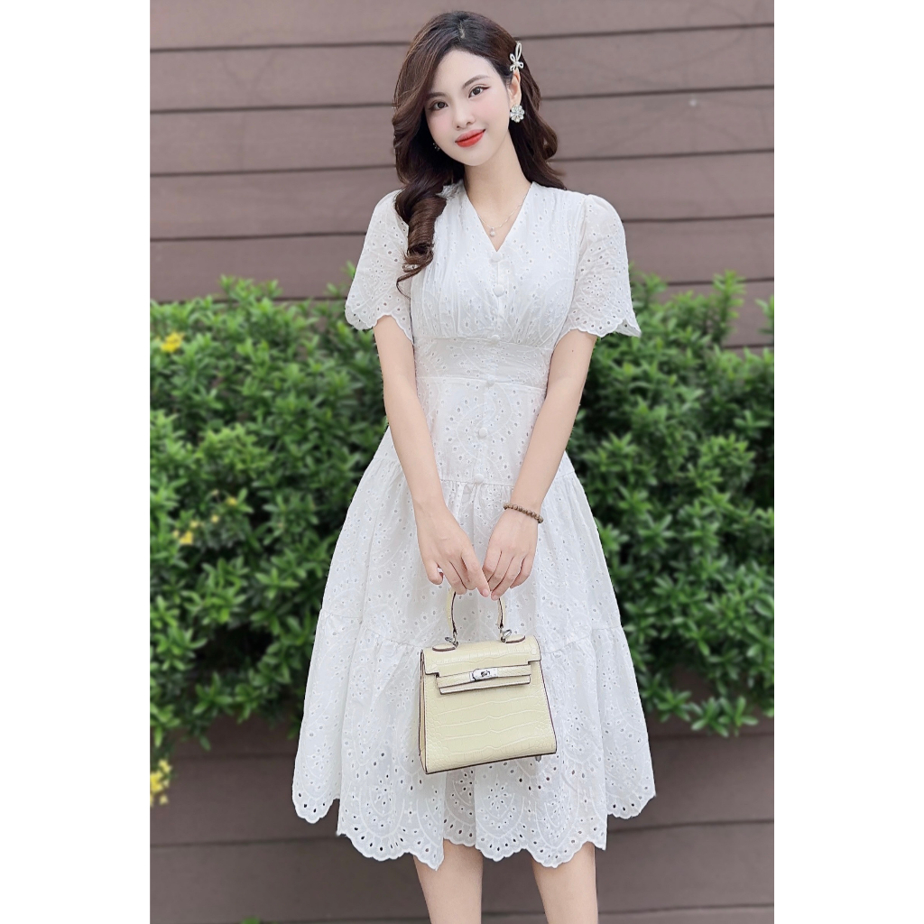 Đầm dự tiệc váy hoa nhí dáng dài sang trọng sang chảnh V323