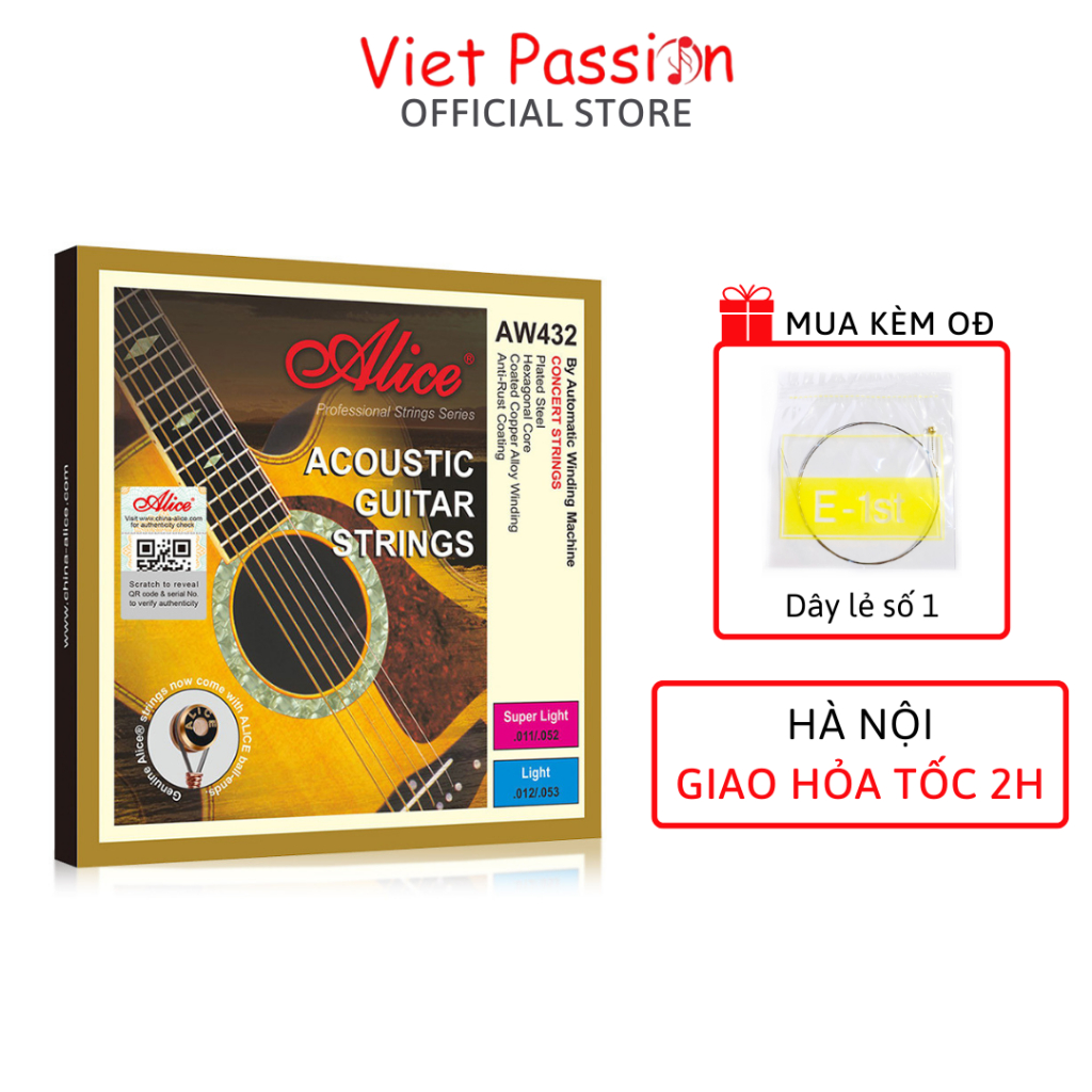 Dây lẻ guitar acoustic Alice AW436 cho đàn guitar dây sắt chính hãng vietpassion