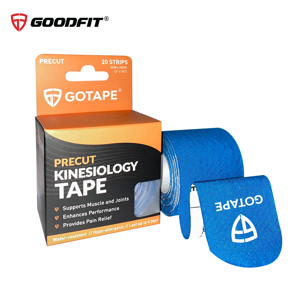 Băng dán cơ thể thao GOTAPE, cuộn Pre-cut, 5cm*5m, chất liệu Rayon cao cấp, không chứa cao su. băng cuộn thể thao.