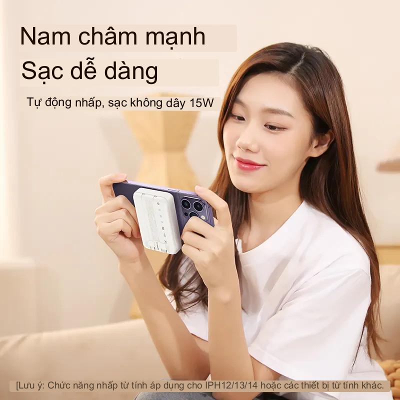 Sạc Dự Phòng RPP 519 20000mah kiêm Sạc Không Dây 15w  Tích Hợp 2 Dây Sạc Nhanh Type C và ipon