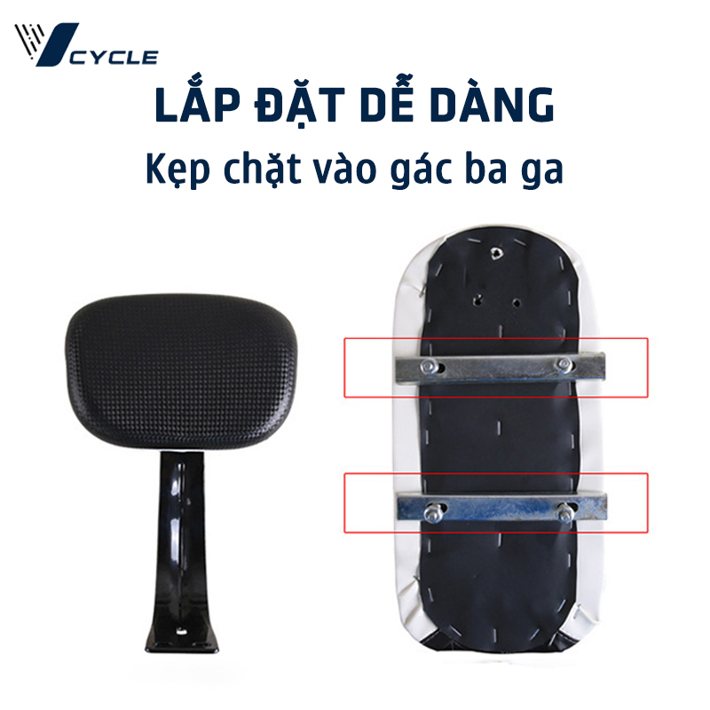 Đệm yên sau xe đạp, đệm gác baga có tựa lưng, chống ê mỏi không thấm nước và giá để chân sau cho xe đạp