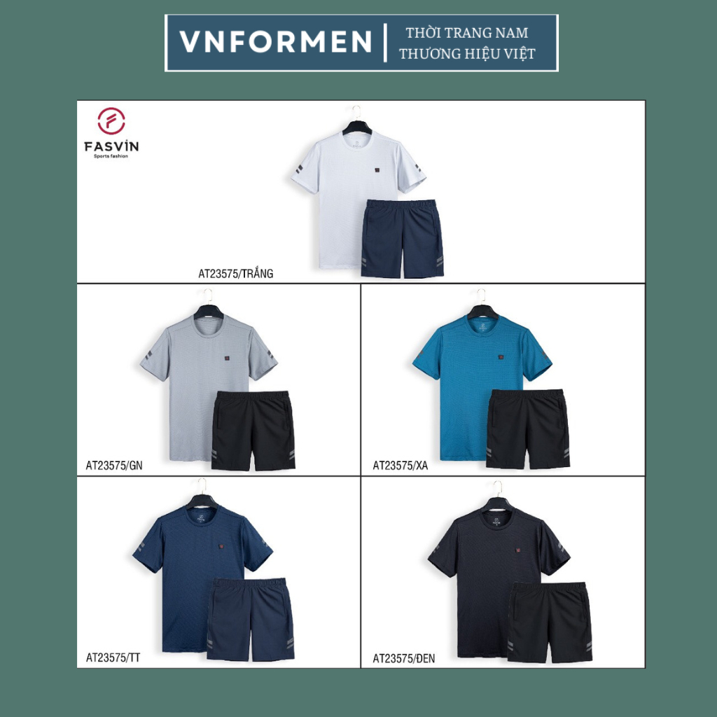 Bộ Quần Áo Thể Thao Nam FASVIN  chất thun lạnh  co giãn nhẹ  AT23575