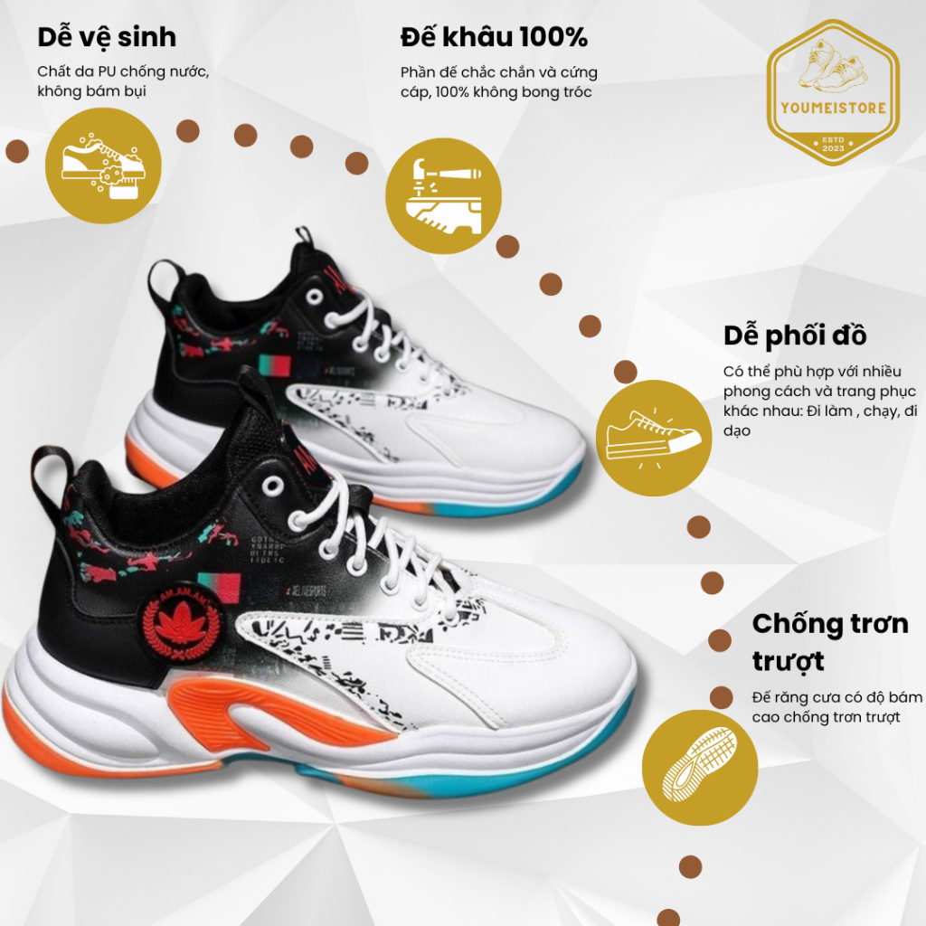 Giày Nam thời trang bóng rổ Air Jordan G52 da phối màu siêu đẹp