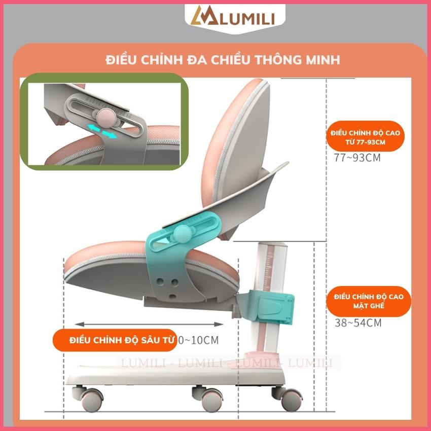 Ghế công thái học chống gù chống cận cao cấp Lumili Royal C02 , ghế học sinh chống gù thiết kế theo tiêu chuẩn châu âu