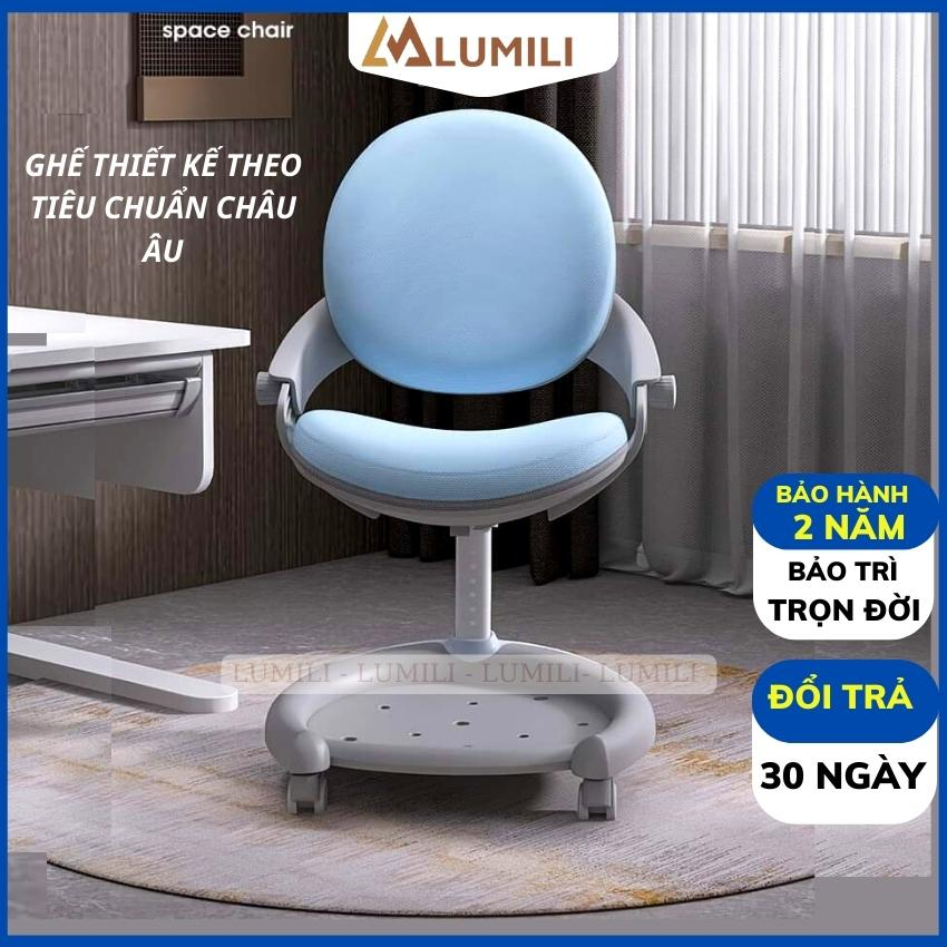 Ghế chống gù công thái học Lumili Royal C02 thông minh, ghế ngồi học cao cấp kiểu dáng hiện đại cho trẻ từ 3 đến 18 tuổi