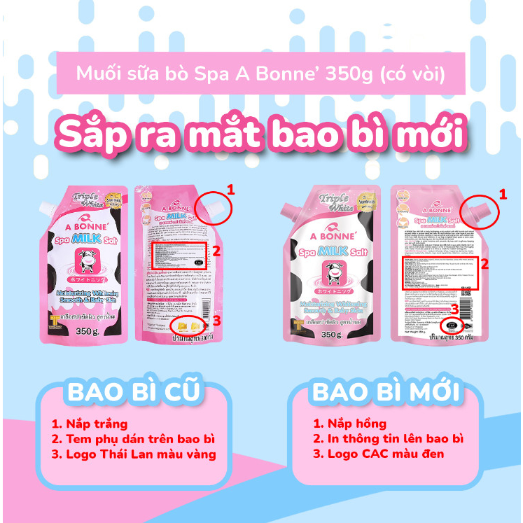 Muối Tắm Sữa Bò Tẩy Tế Bào Chết A Bonne Spa Milk Salt Thái Lan 350gr