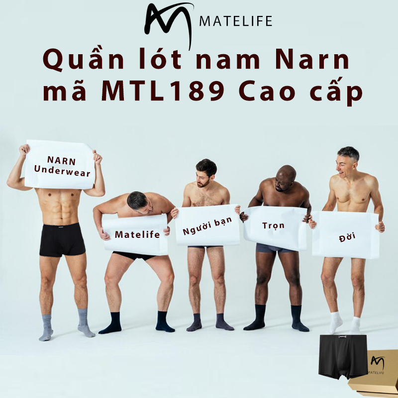 Quần sịp nam Boxer Trunk COTTON Narn Matelife MTL186 kháng khuẩn khử mùi thoáng mát