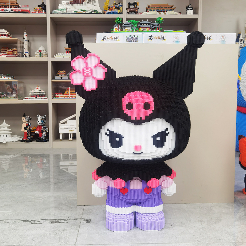 Mô hình Thỏ Melody 55cm , Lắp ráp Kuromi 52cm, Đồ chơi mô hình thỏ hồng melody chuẩn xinz