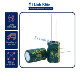 Tụ hóa 25v 330uf 8x12mm tần số cao chất lượng tốt.