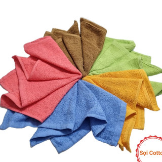 Khăn vuông, khăn lau tay 100% cotton 30x30cm, khăn thấm nước, nhanh khô, nhiều màu