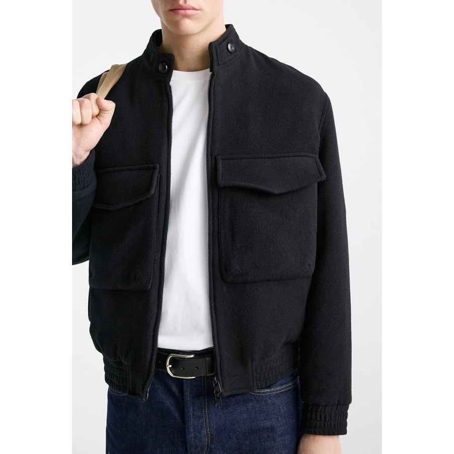 Áo khoác dạ Zara authentic WOOL BLEND BOMBER size S