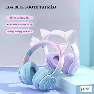 Tai nghe tai mèo chơi game -Tai nghe bluetooth không dây không mic