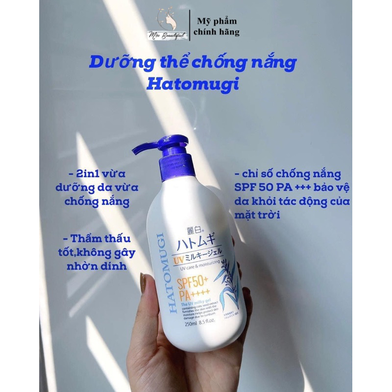 SỮA DƯỠNG THỂ DƯỠNG, CHỐNG NẮNG HATOMUGISPF 50 Mẫu Mới