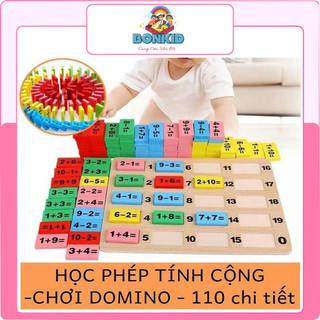 Đồ chơi Montessori Domino Toán Học - Phép Tính Toán Học Domino Bằng Gỗ