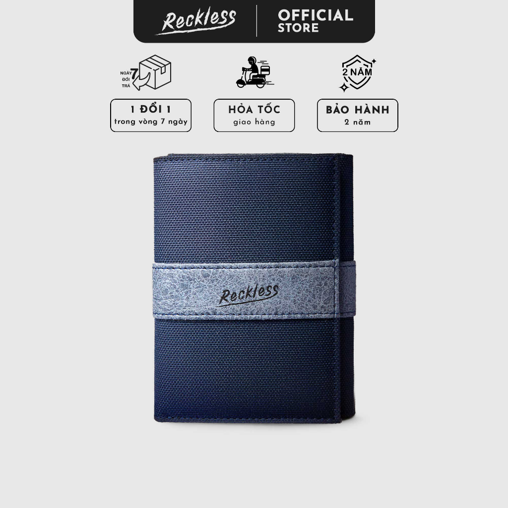 Ví Vải Gập Ba Phối Da Anthony Wallet Reckless (4 màu) - Anthony Wallet - Vải Polyester Kháng Nước