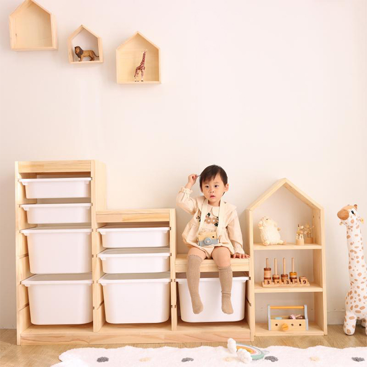 Kệ để đồ chơi cho bé, kệ trang trí phòng ngủ cho bé hình ngôi nhà bằng gỗ cao cấp