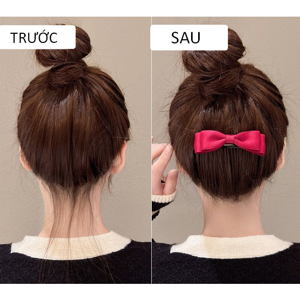 Beautycoco🍊Lược Cài Tóc Đính Nơ Nhựa Tiệm Thêu Việt Phong Cách Công Chúa