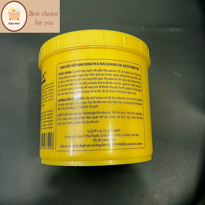 KEM Ủ HẤP HỒI SINH TÓC KERATIN & MACADAMIA OIL LAVOX 1000ml