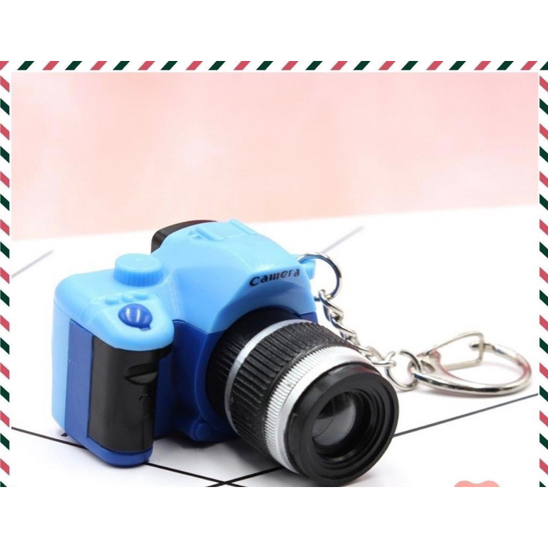 Móc khóa máy ảnh dễ thương có đèn và âm thanh