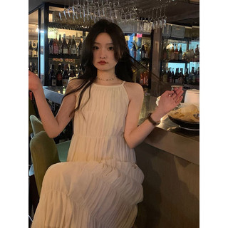 Đầm midi yếm hở lưng thắt nơ