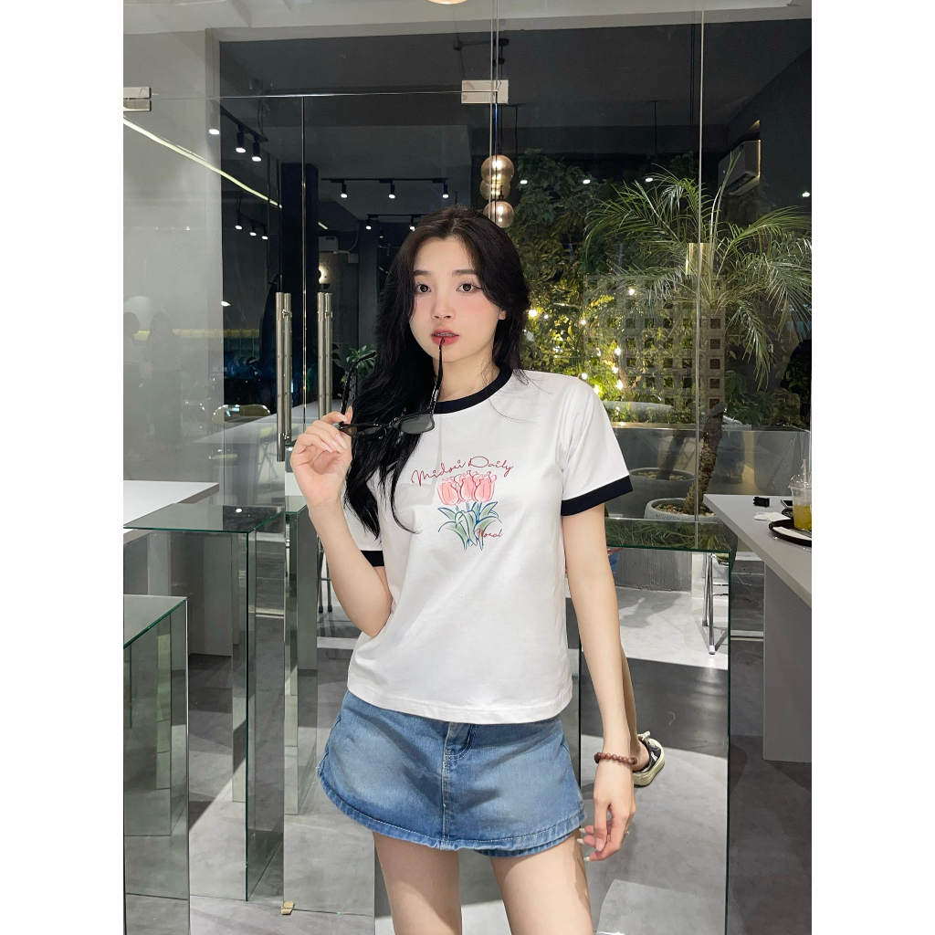 Áo thun Baby Tee DAISY unisex phông Nam Nữ Local Brand Chính Hãng MIDORI FOR MAN