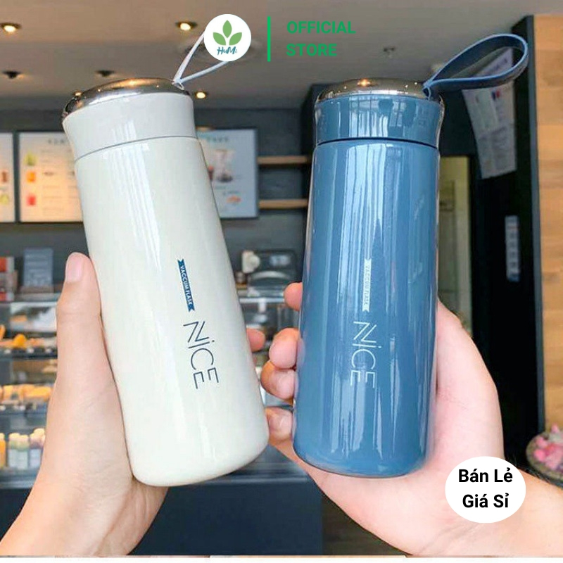 Ly Giữ Nhiệt Nắp Inox 304 Không Rỉ Lõi Thủy Tinh Cao Cấp Dung Tích 400ml Giữ Nhiệt Nóng Lạnh Hiệu Quả Nhỏ Gọn Tiện