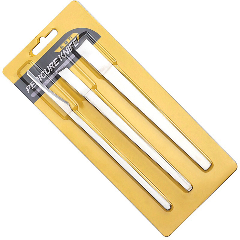 Dao lấy khoé 3 cây vô một set dao nhỏ gọn bén dễ lách khoé da cho da chân sạch đẹp cho thợ nail dễ lấy khoé cho khách