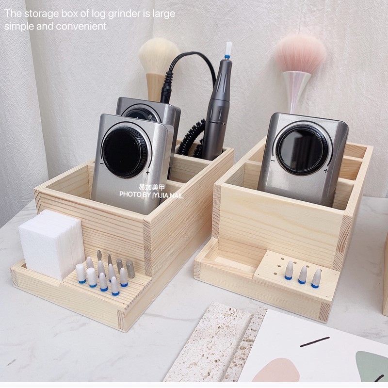 Hộp Gỗ,khây gỗ #Đựng Dụng Cụ Nail 3 Ngăn Có 2 Mẫu - Ảnh Thật Được Chụp Tại Shop