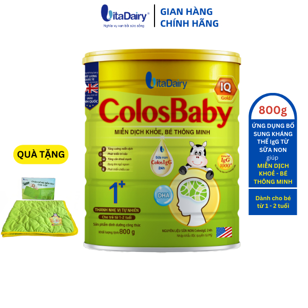 Sữa Bột Colosbaby IQ Gold 1+ 800g hỗ trợ phát triển trí não, miễn dịch khỏe - VitaDairy