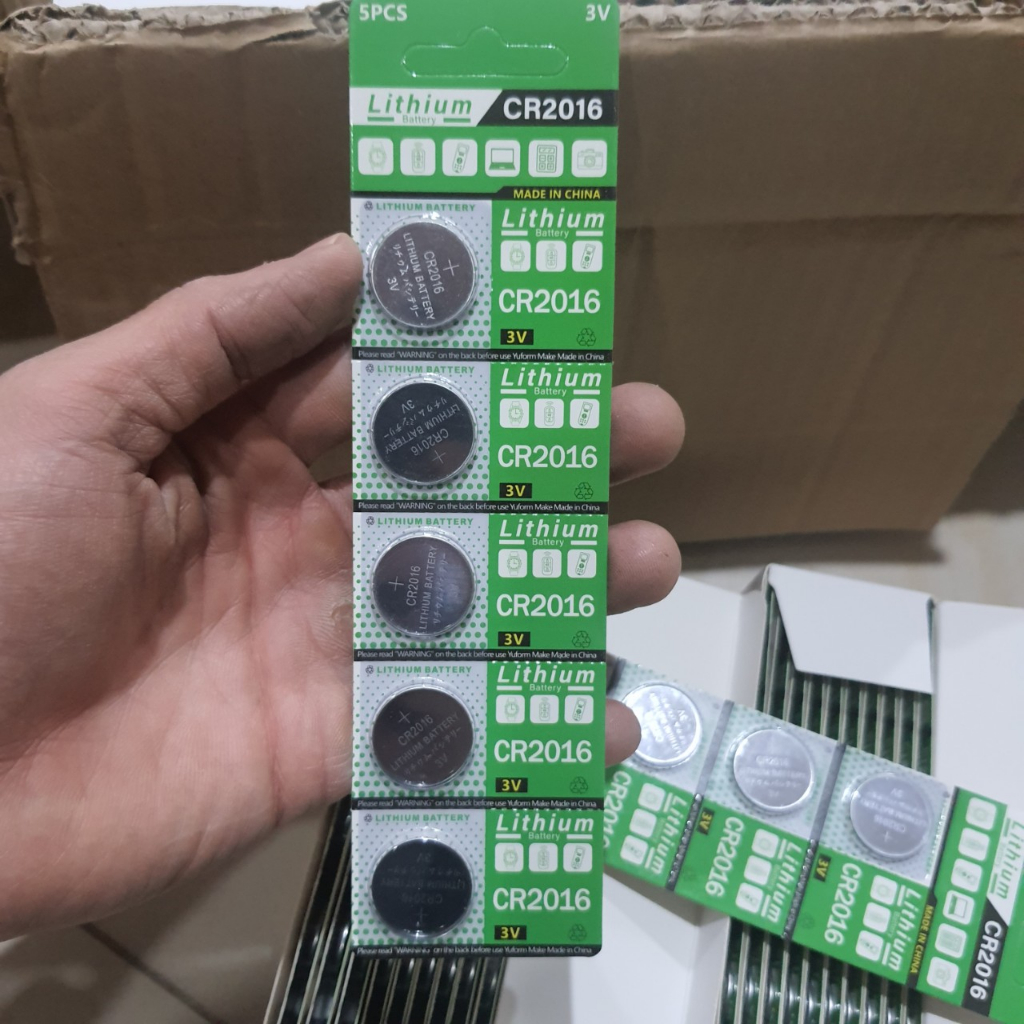 Vỉ 5 viên pin cúc Lithium 3V CR2032 CR2025 CR2016 pin nút cho Cmos, điều khiển, chìa khóa ô tô, xe máy, cửa cuốn