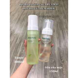 Combo Sữa Rửa Mặt Peacholic Và Toner Peacholic - Chiết Xuất Keo Ong Ngải Cứu