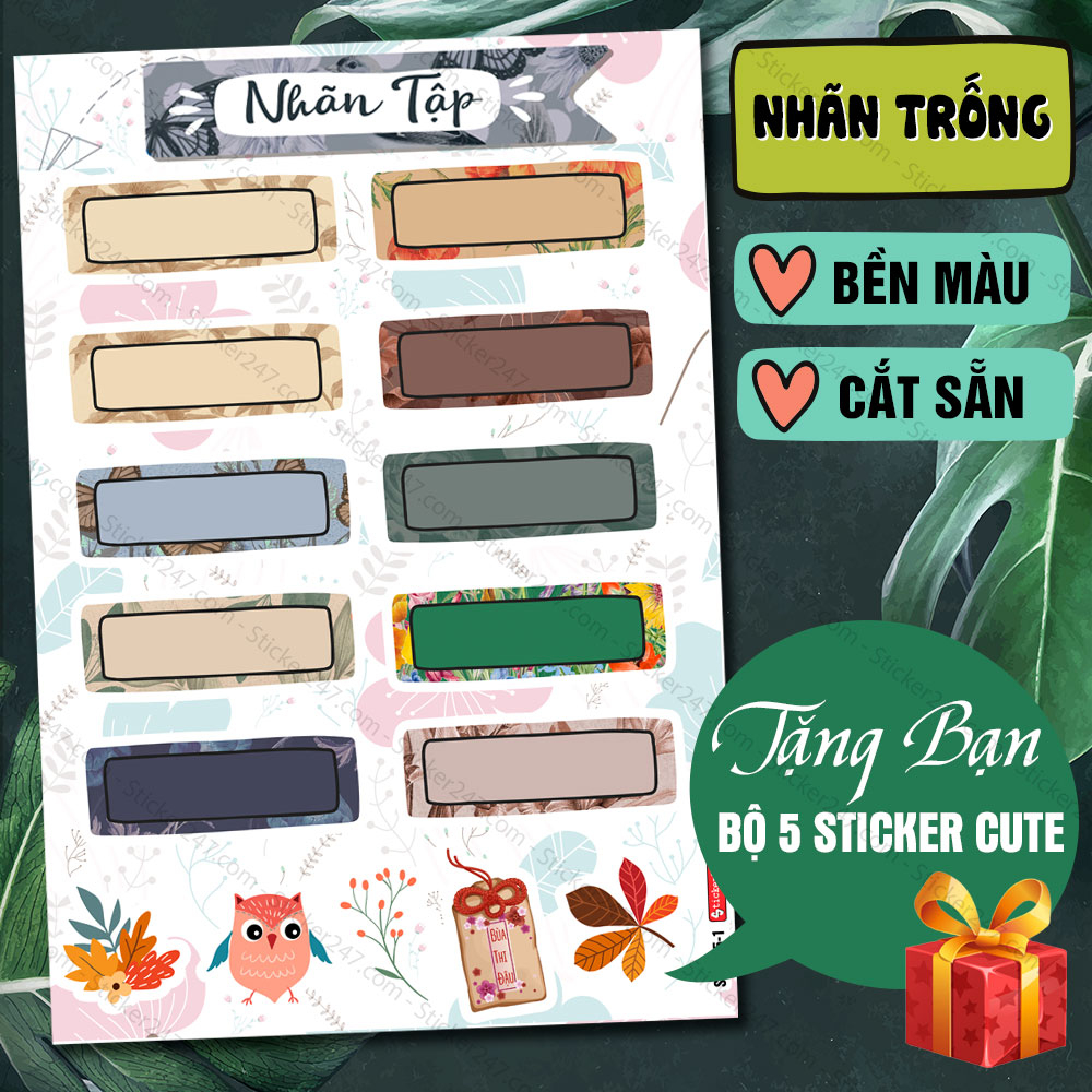 Sticker Nhãn Vở Môn Học Vintage Cổ Điển 🌈𝑭𝒓𝒆𝒆𝒔𝒉𝒊𝒑 Sticker Cute Trang Trí Nhãn Vở dùng phân trang, dán gáy trang trí sổ