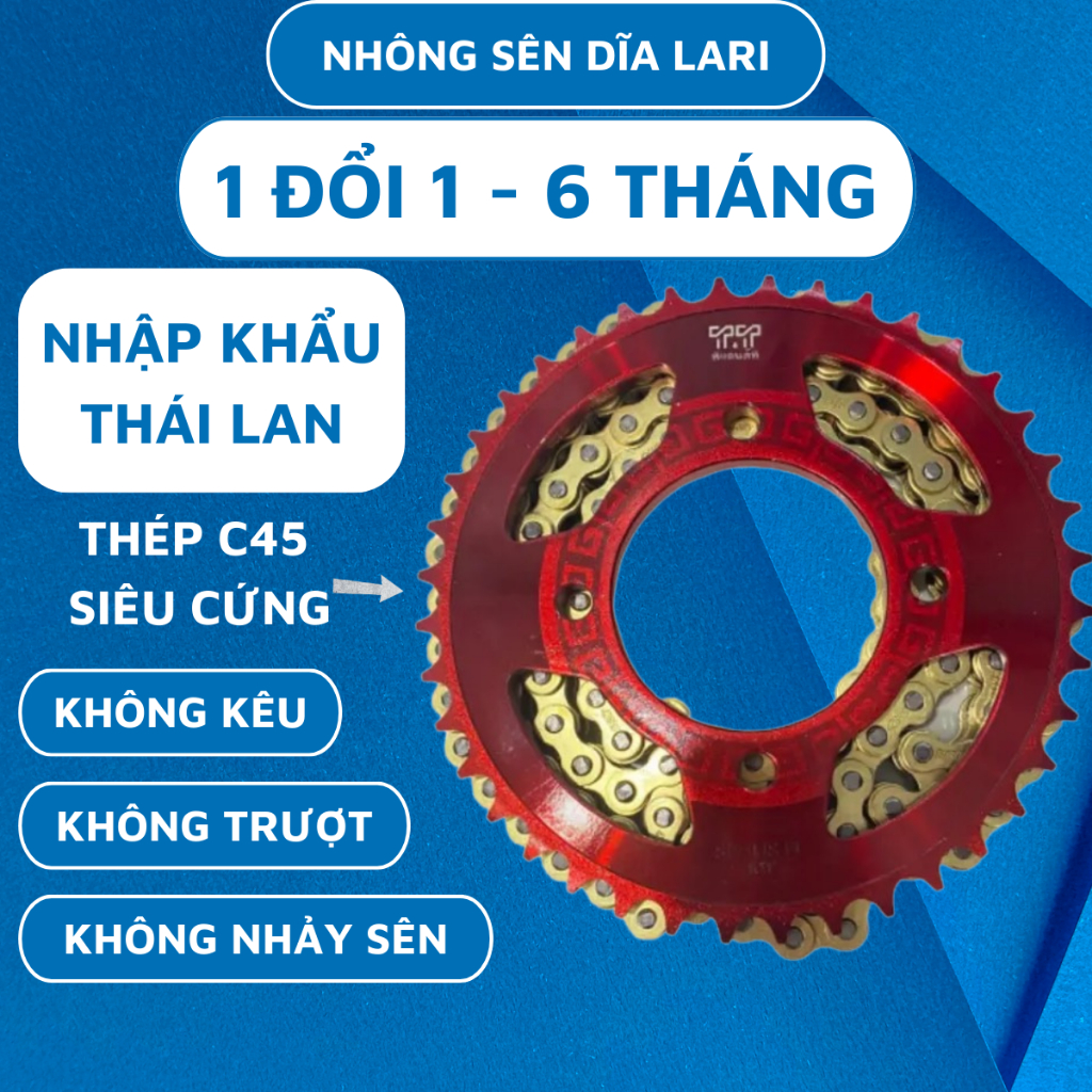 Nhông sên dĩa sirius fi/ jupiter/ taurus, bộ nsd sirius fi/jupiter, taurus, hàng Thái Lan, bảo hành 6 tháng - NSD LARI