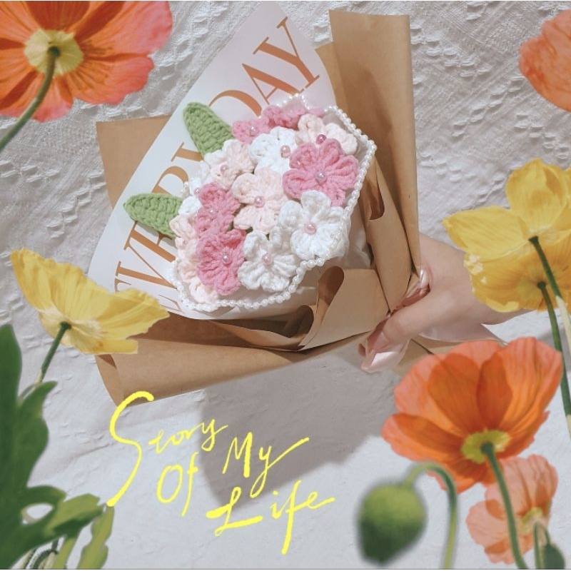 HOA LƯU LY BẰNG LEN BÓ 15 BÔNG