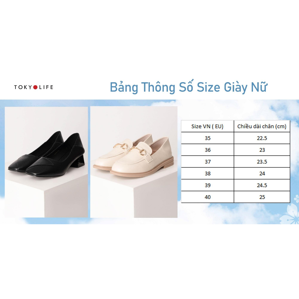 Giày cao gót NỮ thời trang mũi vuông TOKYOLIFE C9SHO632L