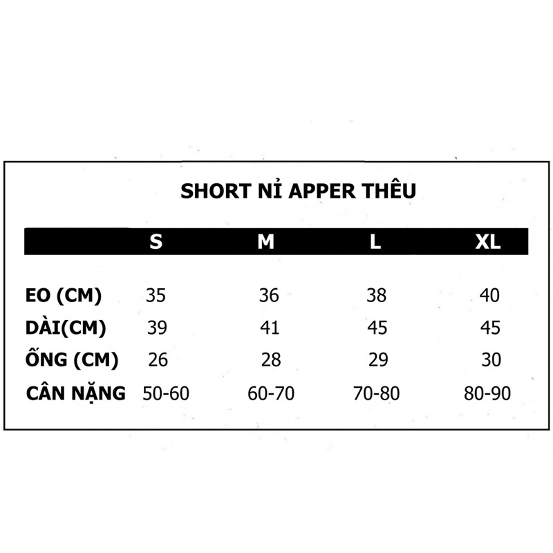Quần short nỉ thêu Apper