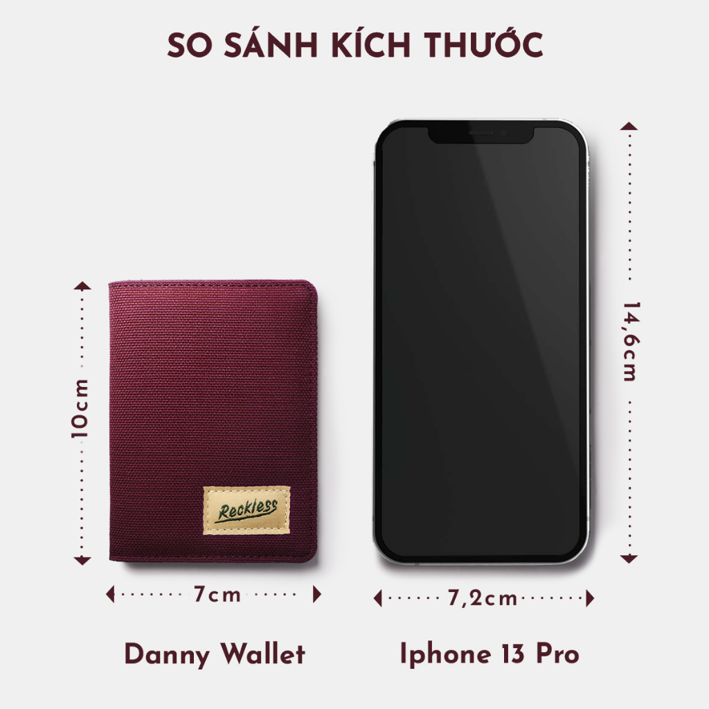 Ví Gập Đôi Mini Đựng Thẻ Reckless - Danny Wallet - Vải Polyester Kháng Nước