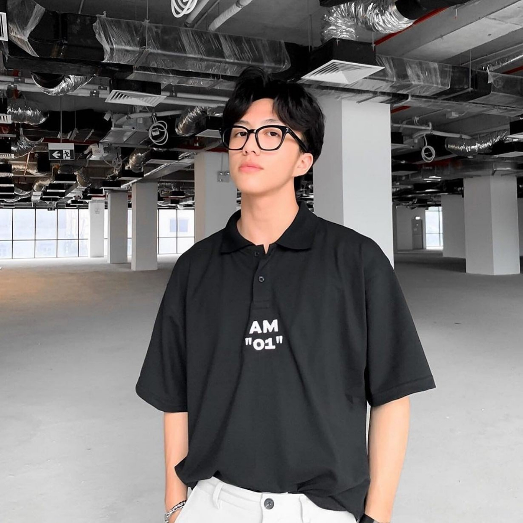 Áo Polo Nam Nữ Thêu Chữ Am "01" Vải Cotton Form Đứng Dáng Rộng Tay Lỡ Hottrend (Bảng Màu Ở Cuối) - Uq05