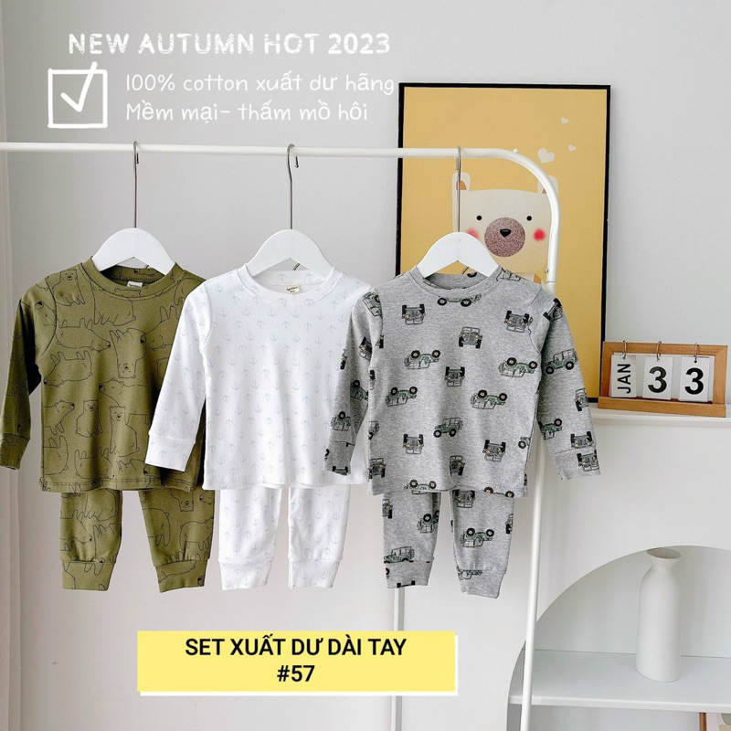 Set 3 bộ dài thu đông hàng xuất dư cho bé trai