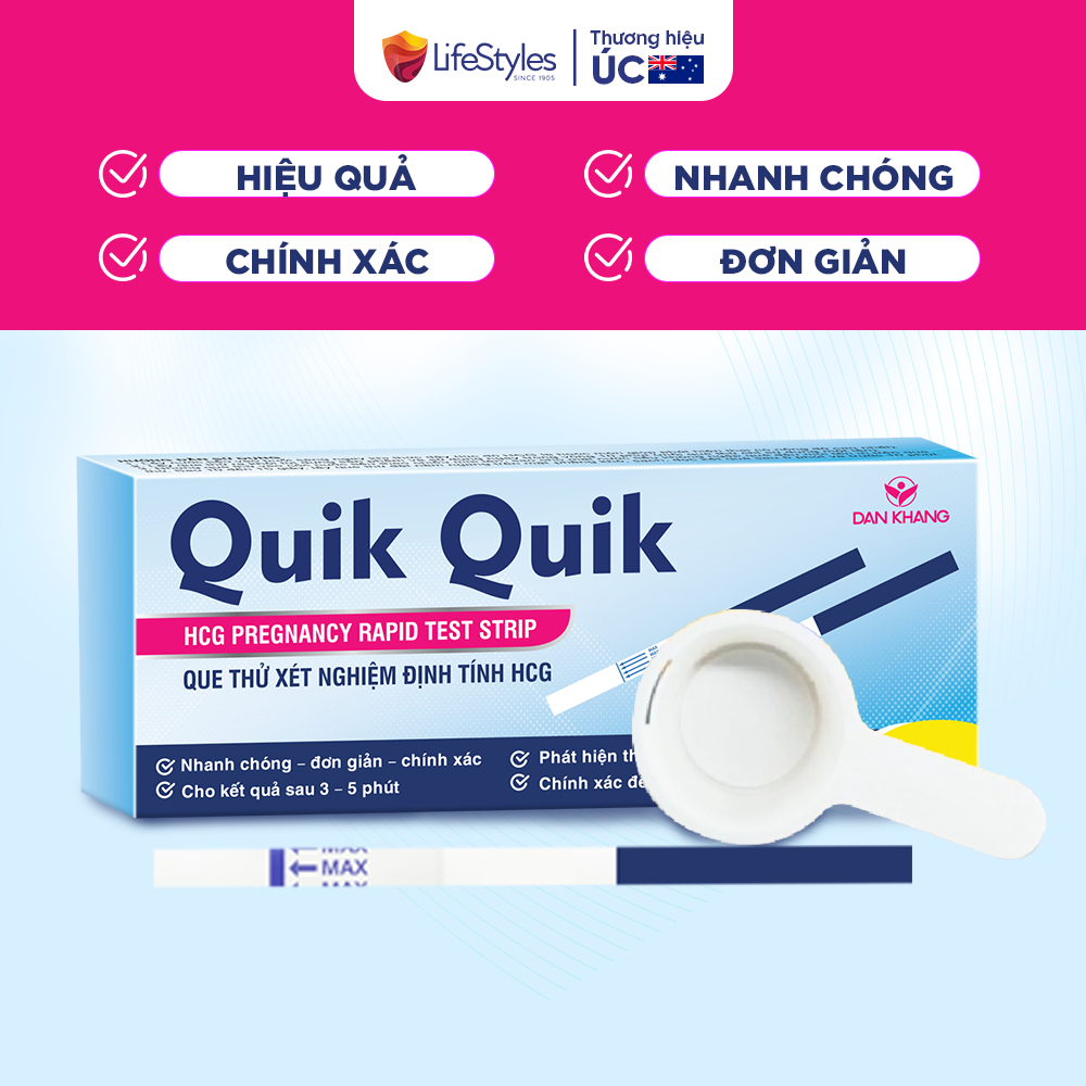 Que thử thai Phát Hiện Thai Sớm Sau 7-10 ngày Quik Quik Độ Chính Xác Đến 99%