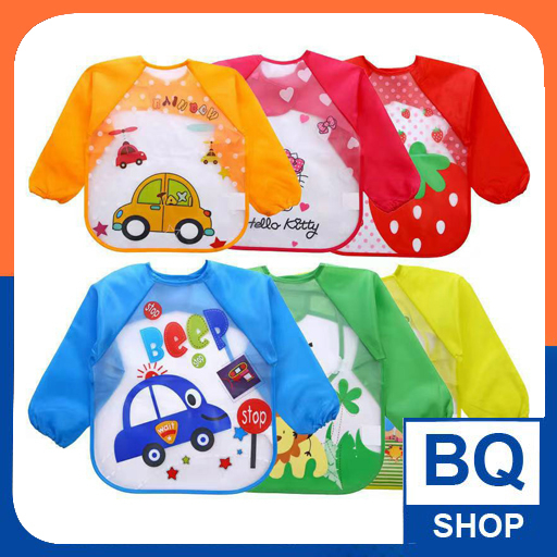 Áo yếm ăn dặm chống thấm dài tay cho bé BQSHOP