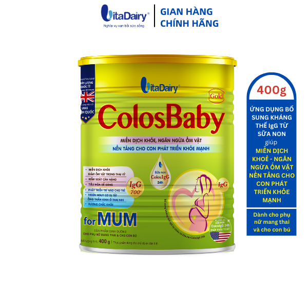 Sữa Bột Colosbaby Gold for Mum 400g giúp mẹ thai kì khỏe mạnh, giảm ốm vặt - VitaDairy