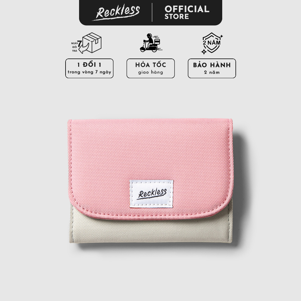 Ví Vải Nắp Gập Nữ Màu Phối Reckless - Claire Wallet - Vải Polyester Canvas Kháng Nước