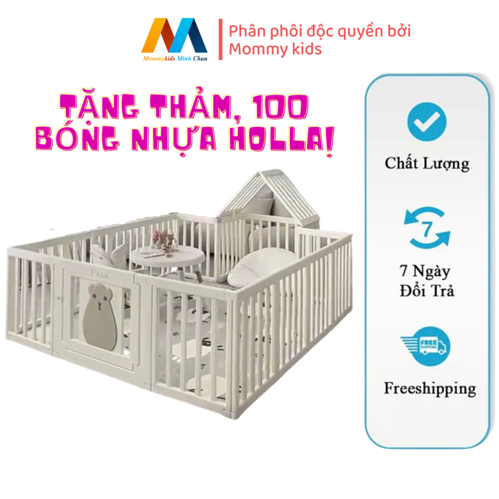 QUÂY CŨI MOMMYKIDS MINH CHAU KÍCH THƯỚC 1M8.2M TẶNG THẢM, 100 BÓNG