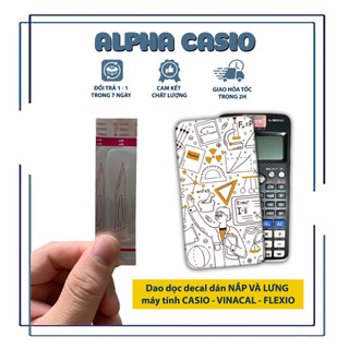 Dao dọc decal giấy dán nắp và mặt lưng máy tính casio vinacal hàng chuẩn dọc dễ dàng miếng dán decal cho máy tính casio