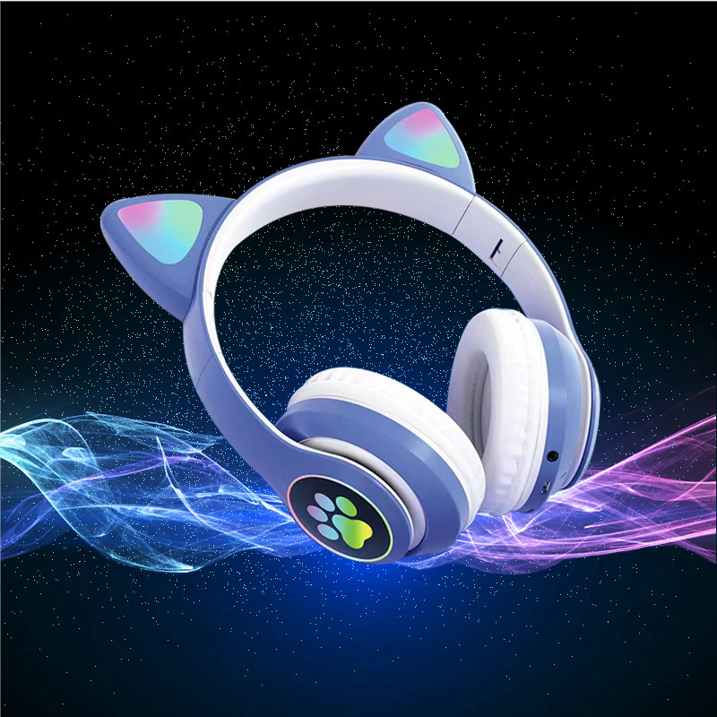 STN-28 Tai Nghe Mèo Bluetooth Chụp Tai STN28, Có Micro, Âm Thanh Siêu Bass. Headphone Con Mèo Chơi Game, Học Online