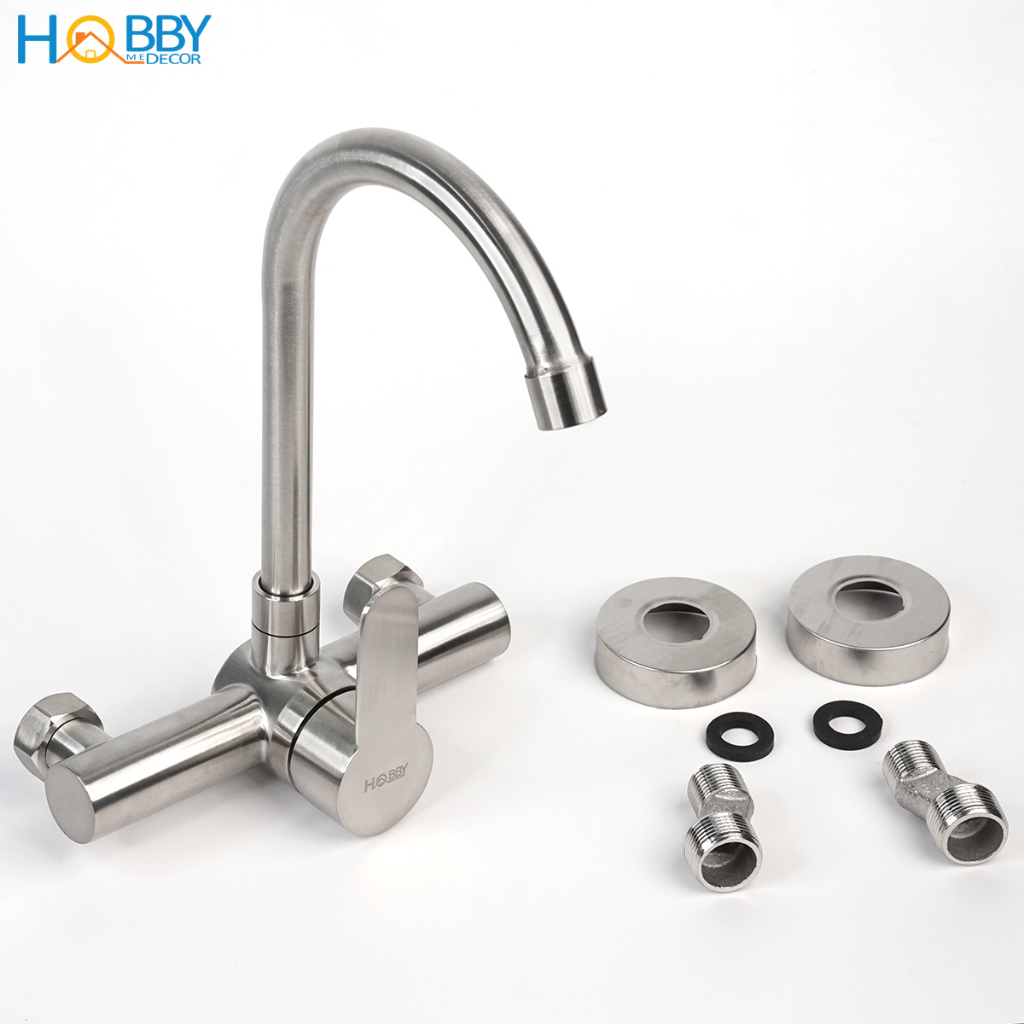Vòi rửa chén nóng lạnh gắn tường Hobby Home Decor ANL3 loại inox 304 không rỉ sét